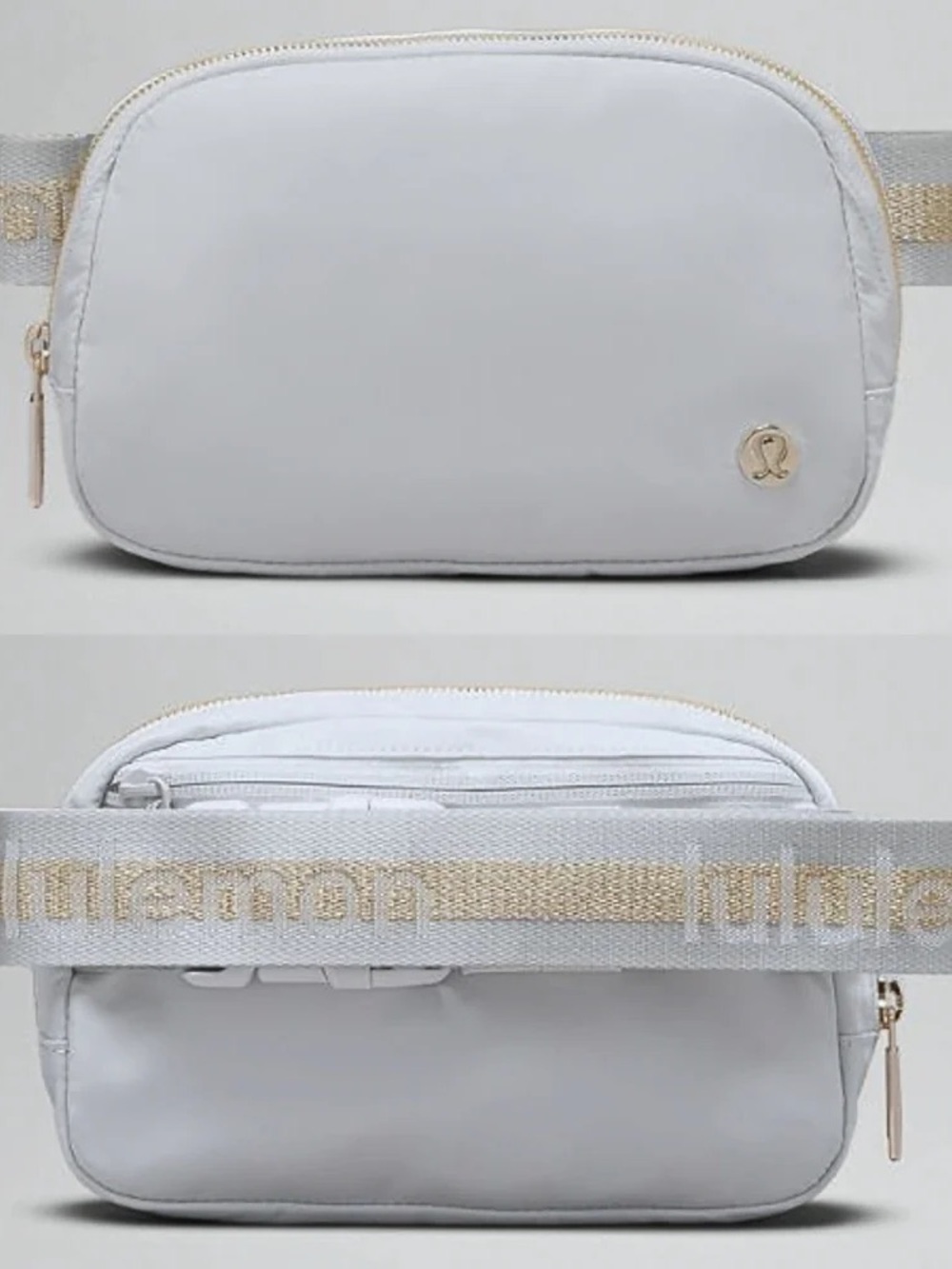 Lululemon Everywhere Belt Bag Vapor Gold White Wordmark Logo Crossbody Bag NWT - Picture 2 of 8